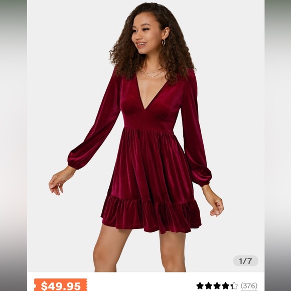 HALARA Dresses & Skirts - NWT Halara Velvet Dress - Sangria, size L 💃🏻